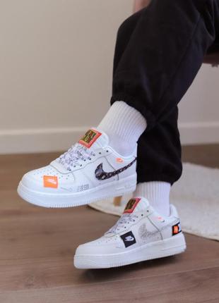 Женские кожаные кроссовки nike air force 1 low just do it#найк5 фото