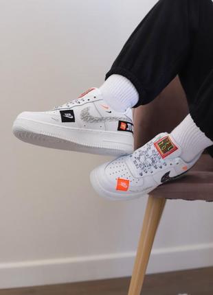 Женские кожаные кроссовки nike air force 1 low just do it#найк8 фото