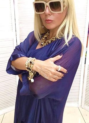 Костюм италия люкс коллекция шелковый тройка кардиган брюки и блузон3 фото