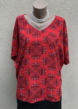 Червона,штапельная блуза реглан,сорочка,великий розмір,віскоза,esprit7 фото