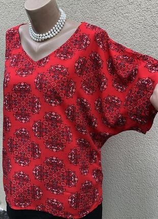 Червона,штапельная блуза реглан,сорочка,великий розмір,віскоза,esprit10 фото