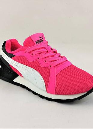 Женские розовые кроссовки puma пума8 фото