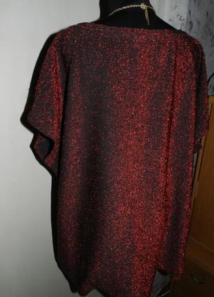 Трикотажна-стрейч,ошатна,мерехтлива блузка з люрексом,великого розміру,батал,ellos3 фото