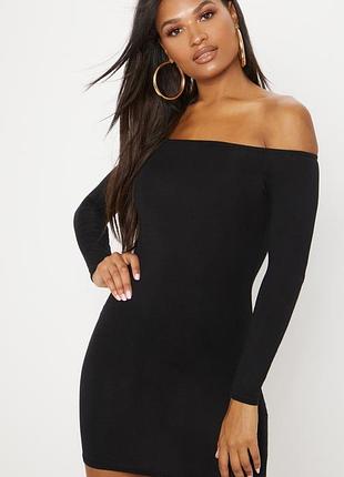 Базовое черное платье prettylittlething