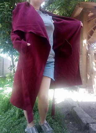 Пальто на запах бордо 5