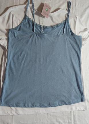 Комплект 2 шт футболка та майка blue motion, розмір m (40/42), білий та блакитний9 фото