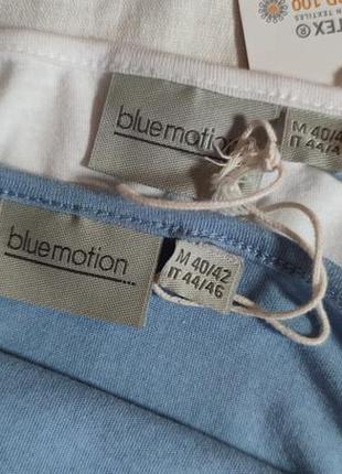 Комплект 2 шт футболка та майка blue motion, розмір m (40/42), білий та блакитний8 фото