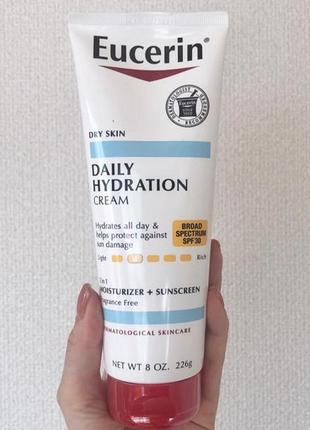 Eucerin ежедневный солнцезащитный увлажняющий крем spf 30 без отдушек, 226 г