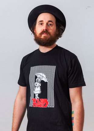 Крутая футболка в стиле drop dead evelinn trouble american apparel usa рок панк неформальный принт1 фото