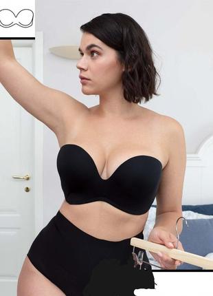 75g, 34f, бюстгальтер без бретелей wonderbra черный