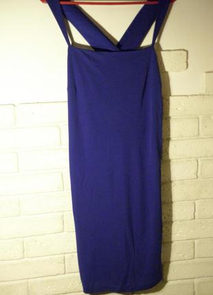Синее платье с оригинальными брителями от mango2 фото