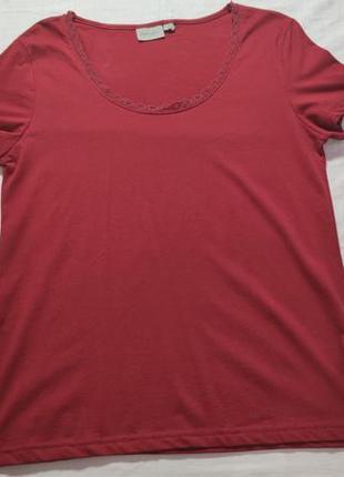 Жіноча однотонна футболка blue motion, розмір s (36/38), бордовий