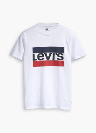 Белая футболка с логотипом хлопок levis2 фото