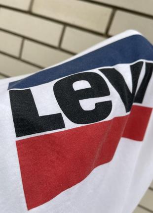 Белая футболка с логотипом хлопок levis6 фото