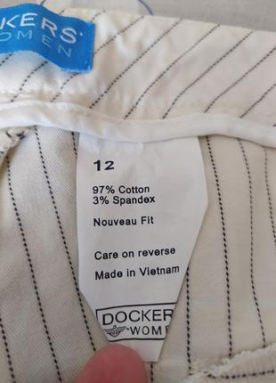 Dockers women size 12 білі шорти в тонку смужку6 фото