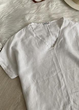 Льняная удлиненная блуза италия2 фото