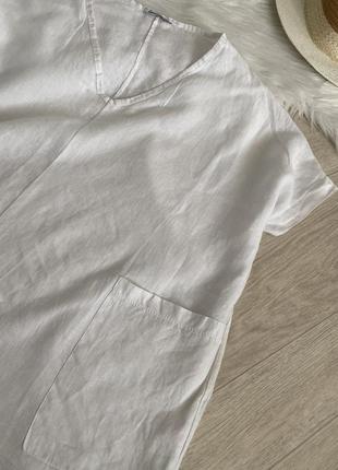 Льняная удлиненная блуза италия3 фото