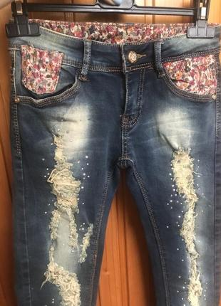 Skinny jeans/джинси із вставками1 фото