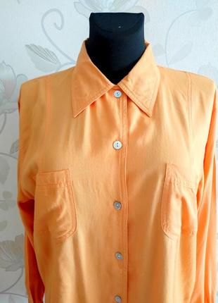 Легка сорочка з 💯 віскози кольору апельсина !3 фото