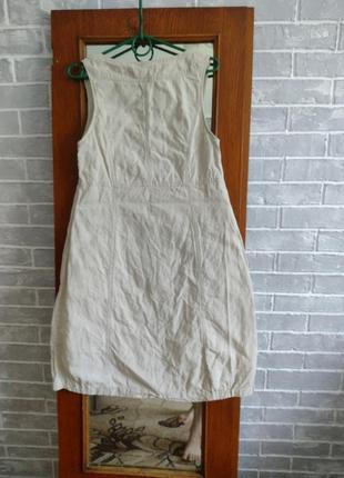 Лляне плаття бежевого кольору, лляное плаття2 фото
