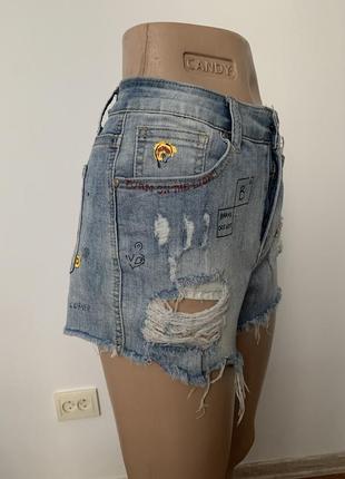 Короткі жіночі джинсові шорти3 фото