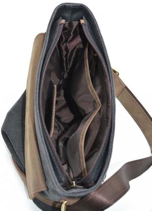 Мужская сумка парусина+кожа rg-0040-4lx бренда tarwa7 фото