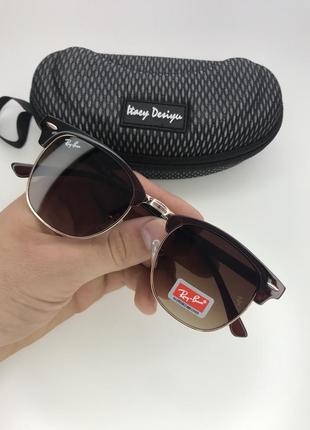 Топ модель! брендові сонцезахисні окуляри ray ban clubmaster унісекс!5 фото