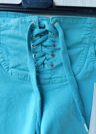Блакитні короткі жіночі шорти на шнуровці guarapo італія3 фото