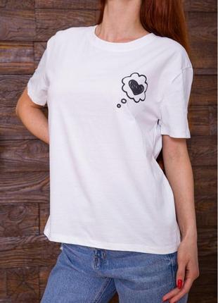 Актуальна біла жіноча футболка на літо чорна жіноча футболка на кожен день річна жіноча футболка трикотаж
