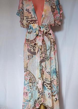 Пляжная накидка*платье- макси с элементами би сера и паэток river island(размер 34-38)