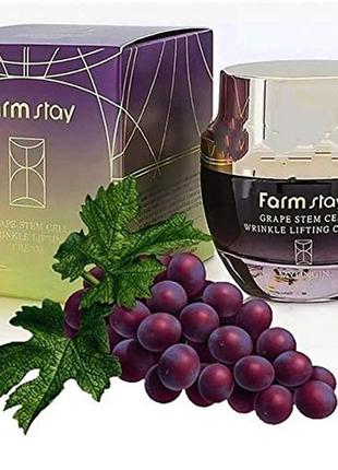 Лифтинг крем с фито-стволовыми клетками винограда farmstay grape stem cell wrinkle lifting cream2 фото