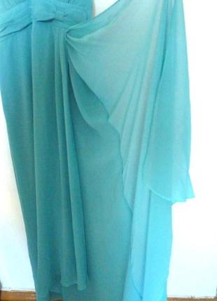 Вечернее платье / сарафан в пол цвета тиффани4 фото