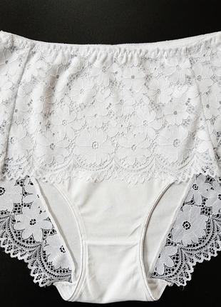 Трусики - слипы из хлопка, biweier, с кружевными вставками