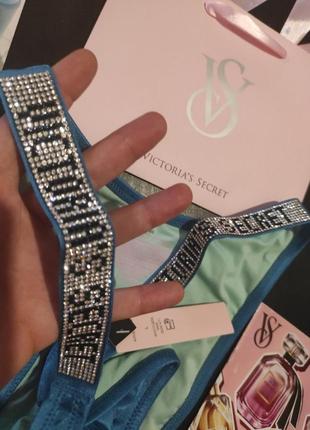 Плавки бразилианы купальник низ с камнями стразы л victoria's secret виктория сикрет вікторія сікрет оригинал4 фото