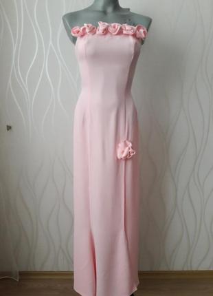 Супер красивое, нарядное, милое, нежное платье розового цвета.1 фото