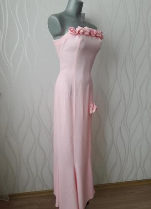 Супер красивое, нарядное, милое, нежное платье розового цвета.2 фото