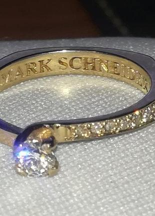 Золотое кольцо 585 проба, бриллианты .размер 16.5 -175 фото
