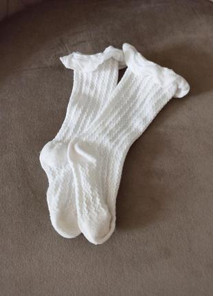 Носочки шкарпетки підколінки гольфи білі для дівчинки