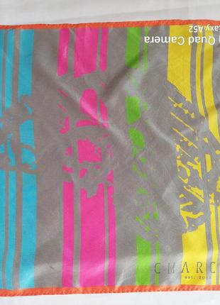 Брендовый шелковый шейный платок шов роуль charcot (42 см на 40 см)4 фото