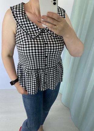 Позкішна блуз майка в клітинку