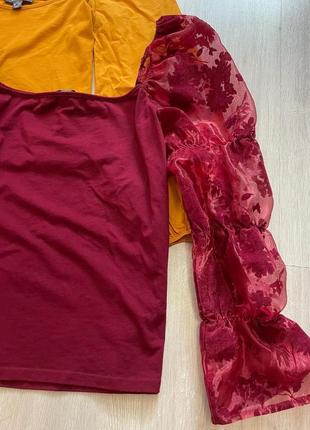 Новая натуральная хлопковая блузка свитшот марсала нова натуральна бавовняна блуза світшот primark5 фото
