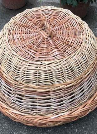 Хлебница плетеная с крышкой из лозы3 фото