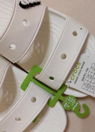 Crocs classic sandal шлепанцы белые крокс.4 фото