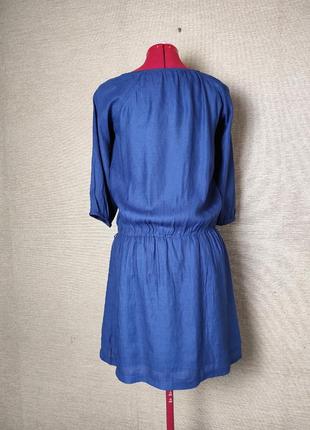 Синее легкое платье платье4 фото