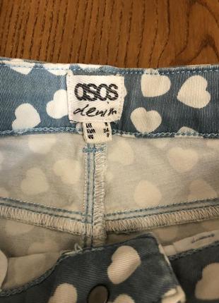 Asos класні джинси скіні в білі сердечка5 фото