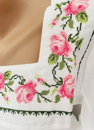 Нежная льняная блуза с вышивкой лен вышиванка2 фото