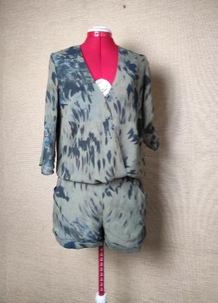 Стильний шифоновий комбінезон ромпер на запах