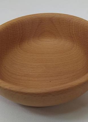 Тарілка дерев'яна кругла, деревина бук d 22.5 см.2 фото