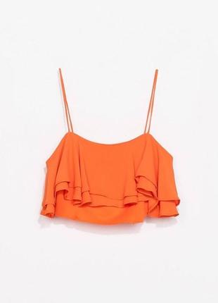 Топ с оборками zara flounce frill crop top