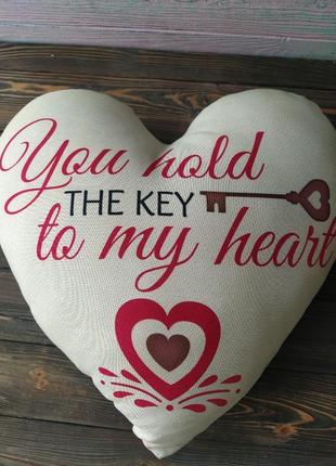 Декоративная игрушка подушка сердце, сердечко 38*35 см.